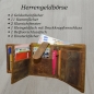 Preview: flevado Vintage Wildleder Geldbörse Voll Leder Herren Portemonnaie Hochformat RFID Safe